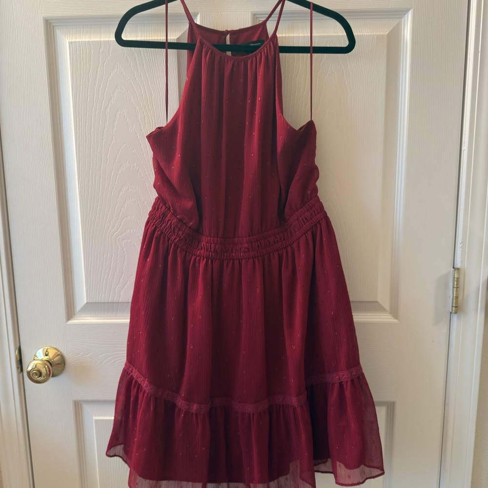Burgundy Women Short Dress